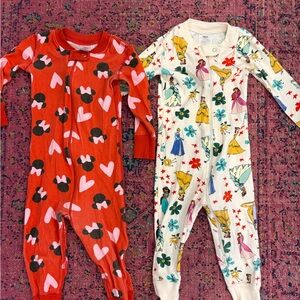 Hanna Anderson Disney Minnie and Princess One Piece Pajama Set 18-24 months